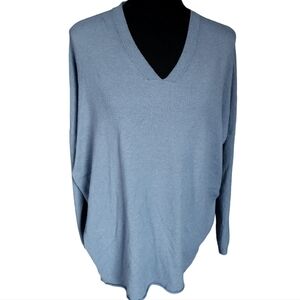 M Made in Italy Cashmere Blend Dusty Blue Sweater sz L